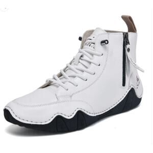 Salkin 3.0 Barefoot Boots Mens Size 44 US 10 NWOB White Faux Leather Ankle Shoes